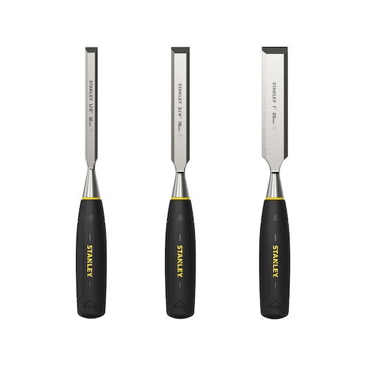 STANLEY® 5002 Series 12,18,25mm Wood Chisel Set (3 pc.)