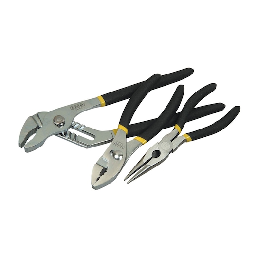 0-84-892, STANLEY® Plier Set of 3 pc. Slip Joint, Long Nose, Waterpump, Beauty
