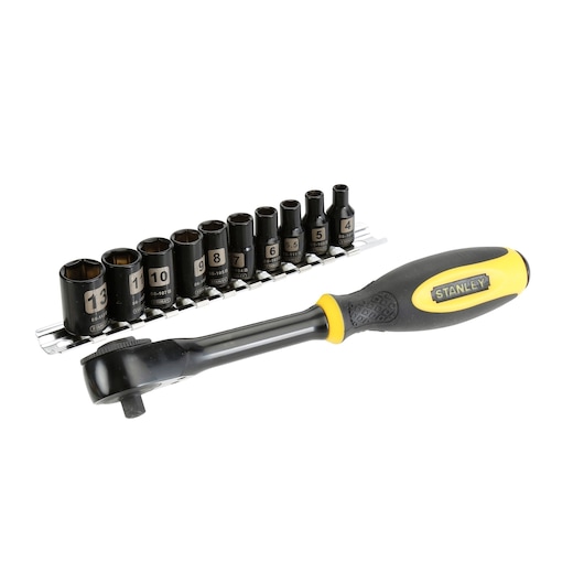 STANLEY® 1/4 in. Chrome Rotator Rachet Set (11 pc.)