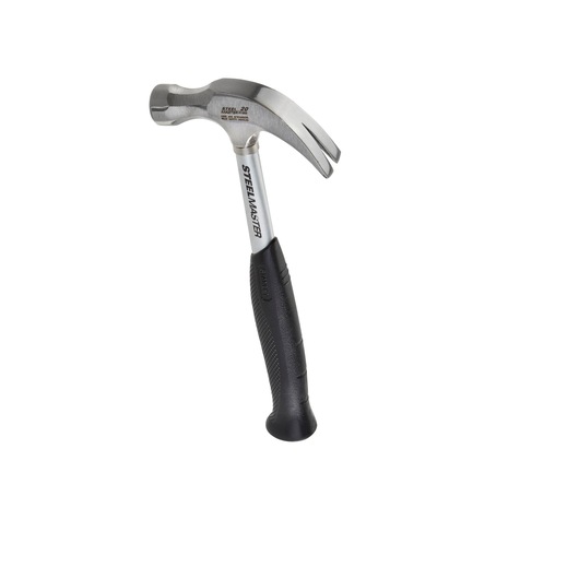 A STANLEY claw hammer with a steel shaft and black grip handle, shown on a white background.