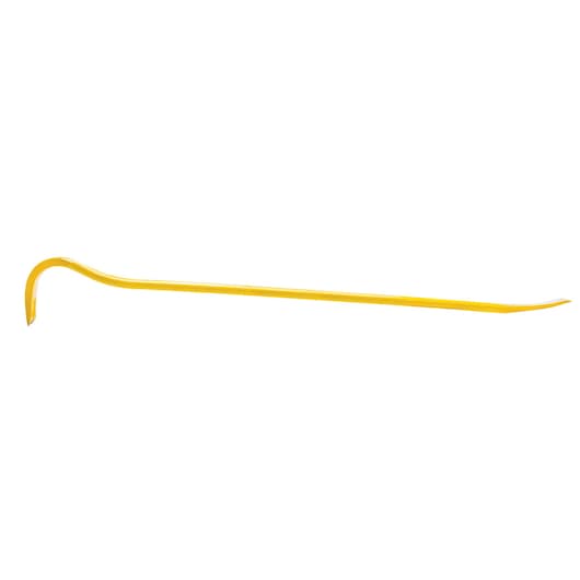 STANLEY 1-55-521 yellow crowbar, straight angle, photo on white background.