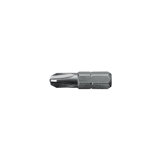 STANLEY 1-68-950 steel Phillips screwdriver bit, product photography, side angle, white background.