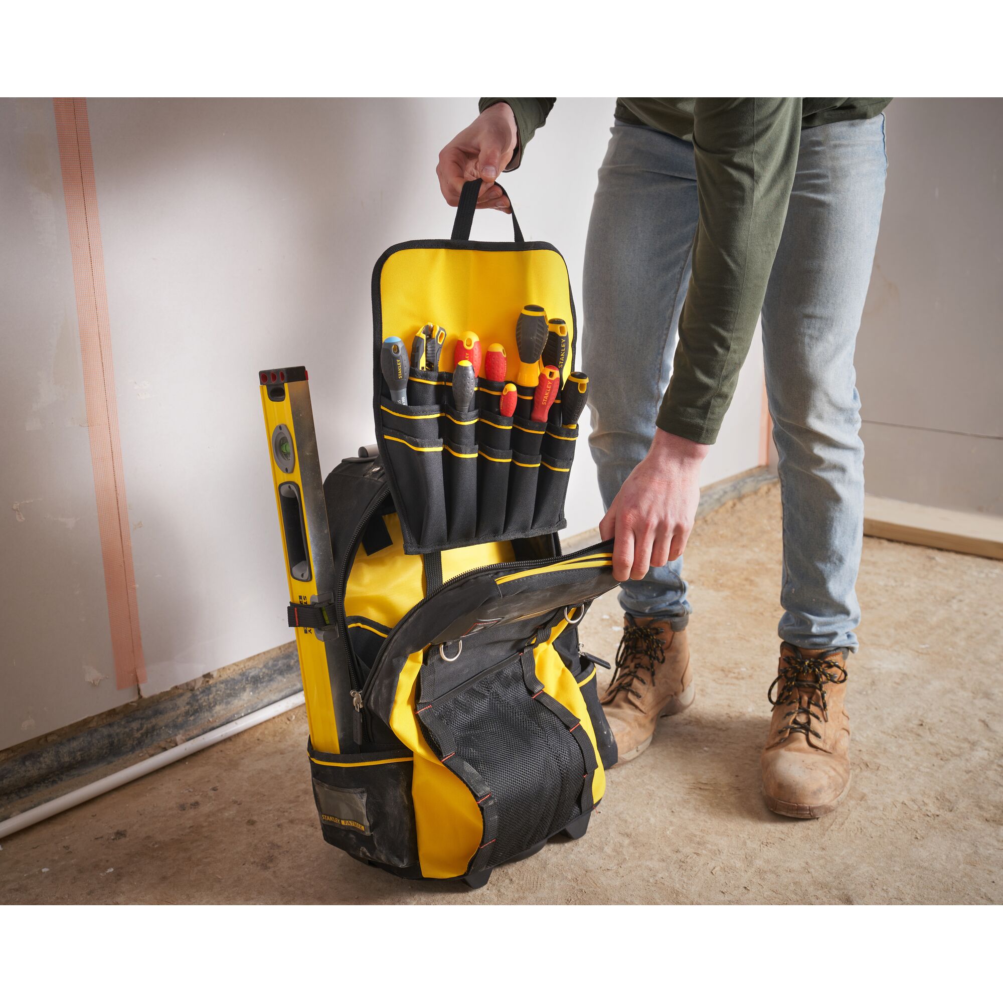 STANLEY® FATMAX® Heavy-Duty Tool Bag Backpack on Wheels | STANLEY