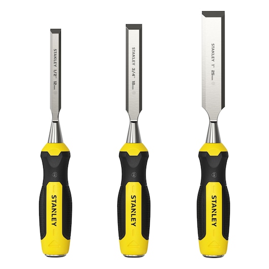 STANLEY® 12,18,25mm Dynagrip Wood Chisel Set (3 pc.)
