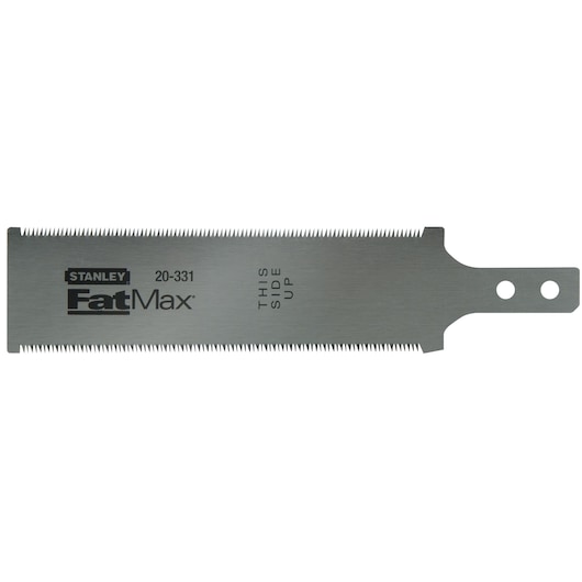 Stanley FatMax saw blade replacement, SKU 3-20-331, metal blade with double edge teeth for woodworking.