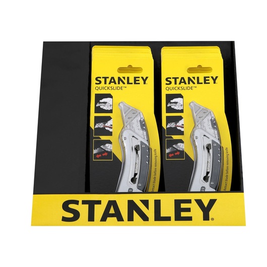 Photo of STANLEY 9-10-810 utility knives in yellow retail packaging, front angle view.