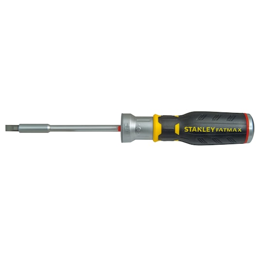 Stanley FatMax screwdriver with a black and yellow handle and metal shaft, shown against a white background.
