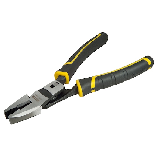 Stanley pliers with black and yellow handles, used for gripping and cutting tasks.