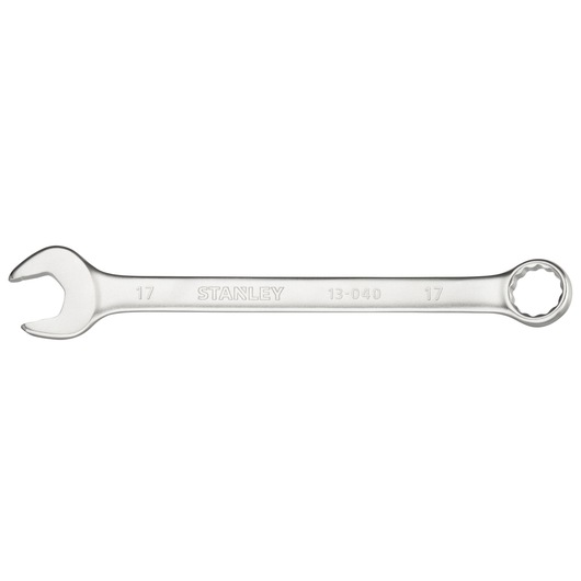Photo of STANLEY FMMT13040-0 combination wrench, silver finish, front angle on white background.