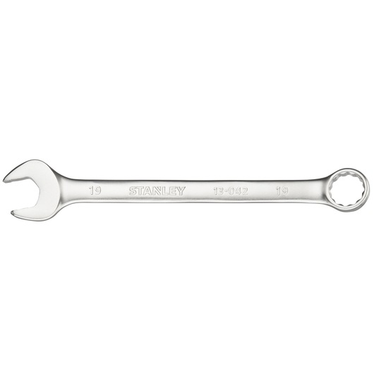 STANLEY FMMT13042-0 combination wrench, silver finish, photography, top view on white background.