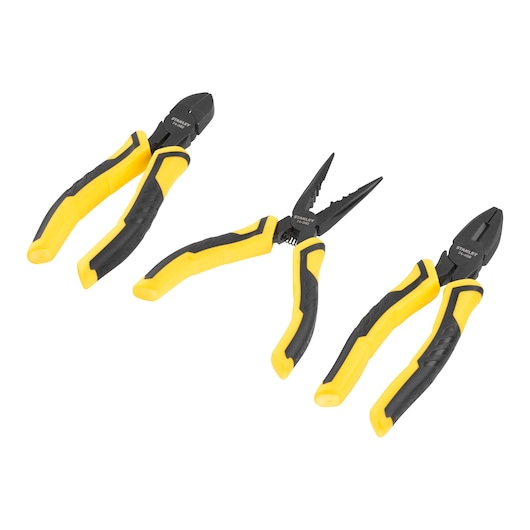 STANLEY® DYNAGRIP® 150mm Combination/Diagonal Cutting/Long Nose Pliers Set (3 pc.)