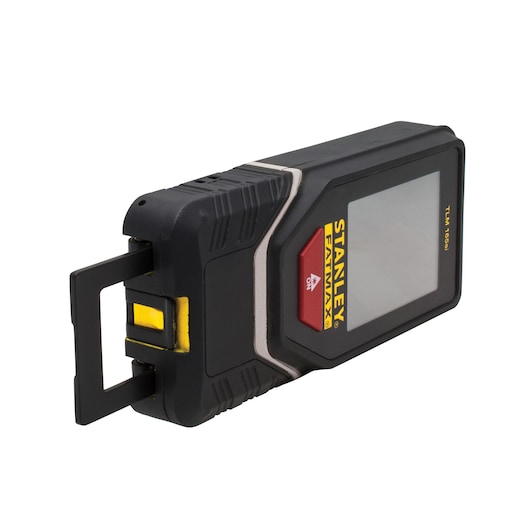 STANLEY STHT1-77142 laser distance measurer angled view on white background