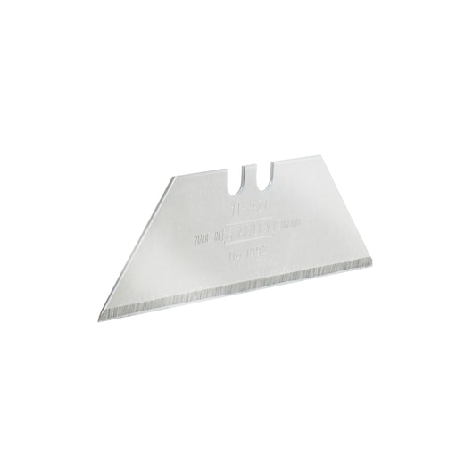 STANLEY STHT9-11921 utility blade, silver, product photography, side angle on white background.
