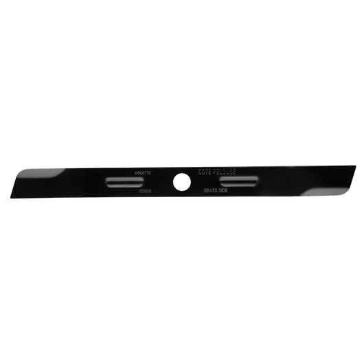 STANLEY STZMW353 lawn mower blade, black steel, flat angle, white background, product photography