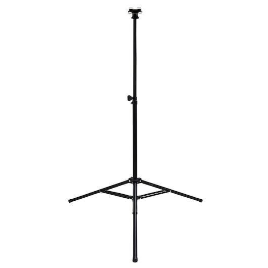 STANLEY SXLS37627E photography tripod stand, black, front angle, three adjustable legs.