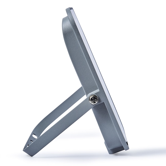 STANLEY SXLS38691E LED work light side view with grey metal stand, white background.