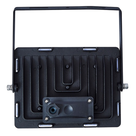 STANLEY SXLS38930E photography of black LED floodlight rear view on white background.