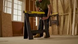 Video STANLEY® 450kg Folding Adjustable Height and Width Sawhorse (Pair)